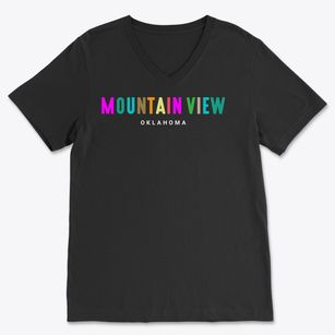 Mountain View Oklahoma Color Pop Soft Lightweight V-Neck