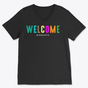 Welcome Minnesota Color Pop Soft Lightweight V-Neck