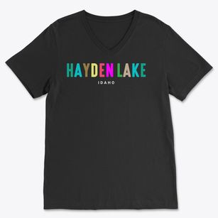 Hayden Lake Idaho Color Pop Soft Lightweight V-Neck