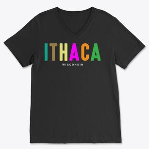 Ithaca Wisconsin Color Pop Soft Lightweight V-Neck