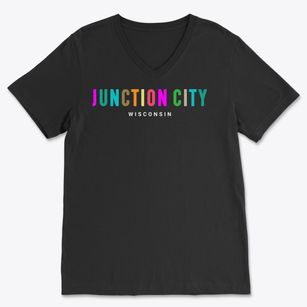 Junction City Wisconsin Color Pop Soft Lightweight V-Neck