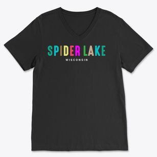 Spider Lake Wisconsin Color Pop Soft Lightweight V-Neck