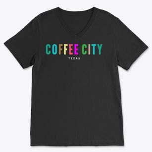 Coffee City Texas Color Pop Soft Lightweight V-Neck