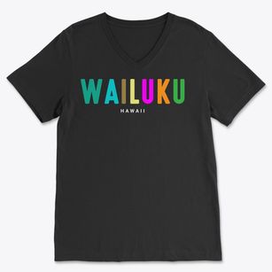 Wailuku Hawaii Color Pop Soft Lightweight V-Neck