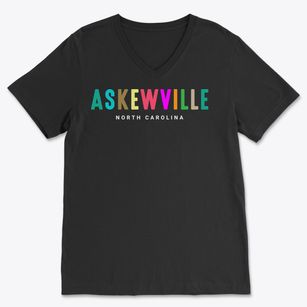 Askewville North Carolina Color Pop Soft Lightweight V-Neck