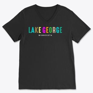 Lake George Minnesota Color Pop Soft Lightweight V-Neck
