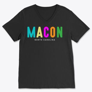 Macon North Carolina Color Pop Soft Lightweight V-Neck