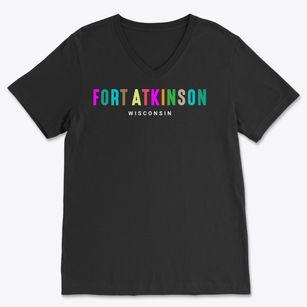 Fort Atkinson Wisconsin Color Pop Soft Lightweight V-Neck
