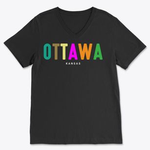 Ottawa Kansas Color Pop Soft Lightweight V-Neck