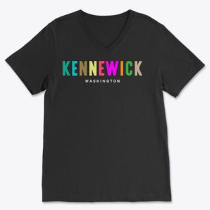 Kennewick Washington Color Pop Soft Lightweight V-Neck