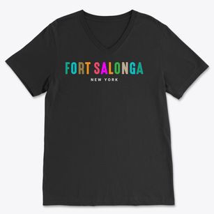 Fort Salonga New York Color Pop Soft Lightweight V-Neck