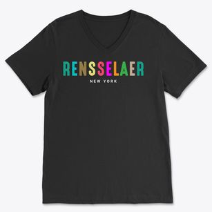 Rensselaer New York Color Pop Soft Lightweight V-Neck