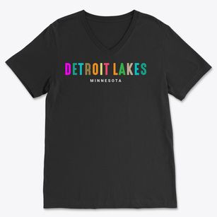 Detroit Lakes Minnesota Color Pop Soft Lightweight V-Neck
