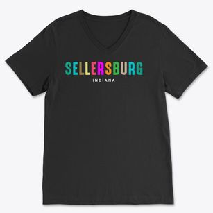 Sellersburg Indiana Color Pop Soft Lightweight V-Neck