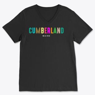 Cumberland Maine Color Pop Soft Lightweight V-Neck