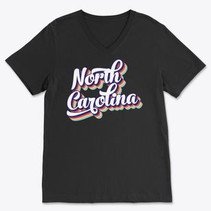  North Carolina Retro Candy Vibes Soft Lightweight V-Neck