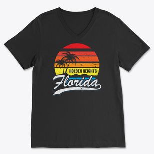 Holden Heights Florida Palm Tree Sunset Soft Lightweight V-Neck