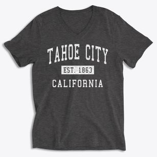 Tahoe City California Classic Established Soft Lightweight V-Neck