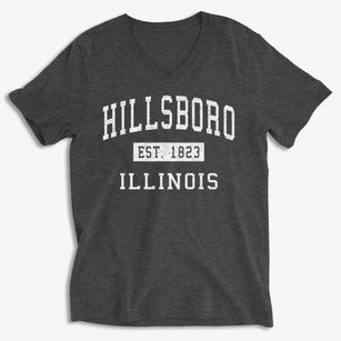 Hillsboro Illinois Classic Established Soft Lightweight V-Neck