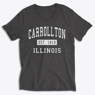 Carrollton Illinois Classic Established Soft Lightweight V-Neck