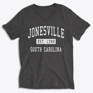 Jonesville South Carolina Classic Established Soft Lightweight V-Neck