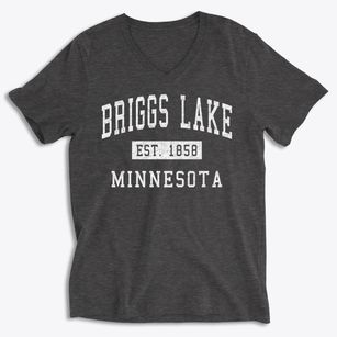 Briggs Lake Minnesota Classic Established Soft Lightweight V-Neck