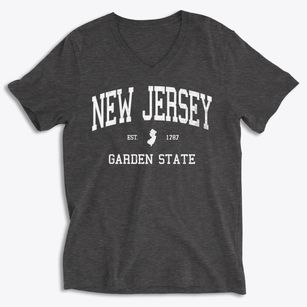  New Jersey Slogan Soft Lightweight V-Neck