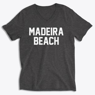 Madeira Beach Florida Classic Block Soft Lightweight V-Neck