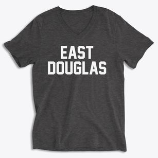 East Douglas Massachusetts Classic Block Soft Lightweight V-Neck
