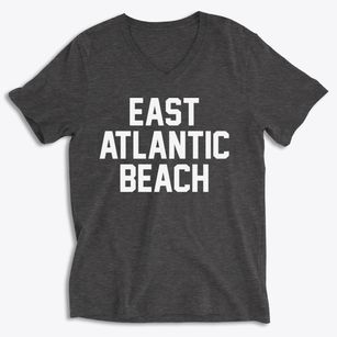 East Atlantic Beach New York Classic Block Soft Lightweight V-Neck
