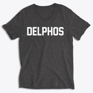 Delphos Kansas Classic Block Soft Lightweight V-Neck