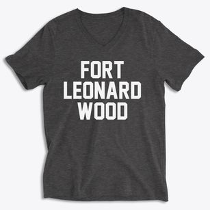 Fort Leonard Wood Missouri Classic Block Soft Lightweight V-Neck