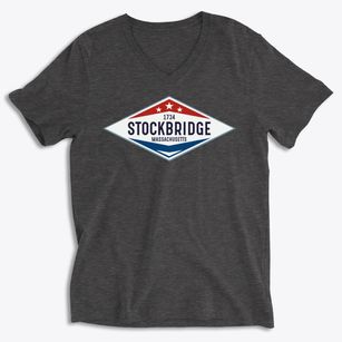 Stockbridge Massachusetts Diamond Star Soft Lightweight V-Neck