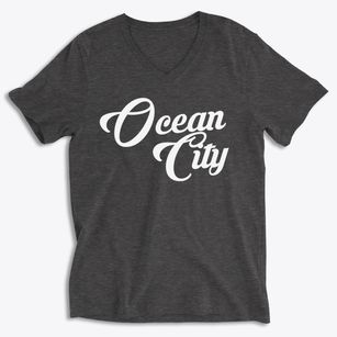 Ocean City New Jersey Vintage Team Soft Lightweight V-Neck