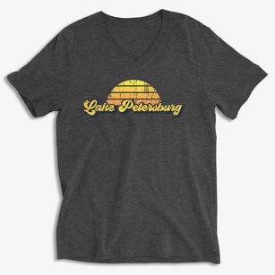 Lake Petersburg Illinois Sublime Sunset Soft Lightweight V-Neck