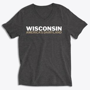  Wisconsin White and Gold Soft Lightweight V-Neck