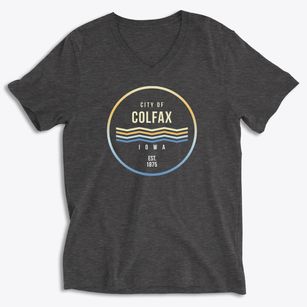 Colfax Iowa Color Fade Soft Lightweight V-Neck