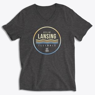 Lansing Illinois Color Fade Soft Lightweight V-Neck