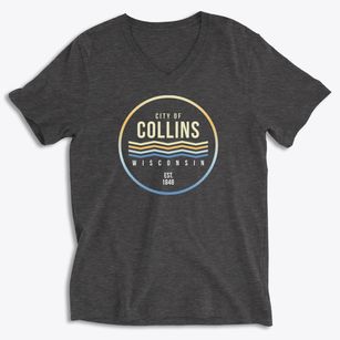 Collins Wisconsin Color Fade Soft Lightweight V-Neck