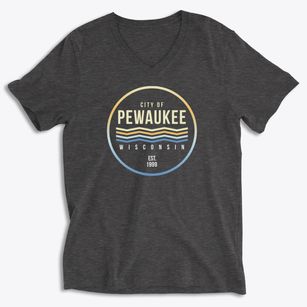 Pewaukee Wisconsin Color Fade Soft Lightweight V-Neck