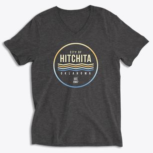 Hitchita Oklahoma Color Fade Soft Lightweight V-Neck