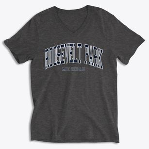 Roosevelt Park Michigan Traditional Soft Lightweight V-Neck
