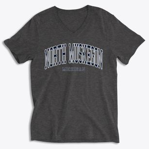 North Muskegon Michigan Traditional Soft Lightweight V-Neck