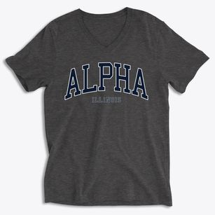 Alpha Illinois Traditional Soft Lightweight V-Neck
