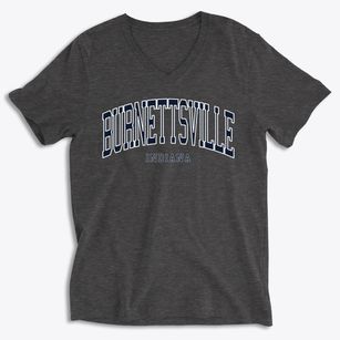 Burnettsville Indiana Traditional Soft Lightweight V-Neck
