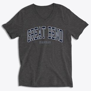 Great Bend Kansas Traditional Soft Lightweight V-Neck