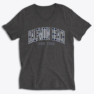Halfmoon Beach New York Traditional Soft Lightweight V-Neck