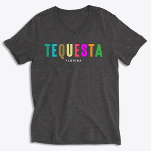 Tequesta Florida Color Pop Soft Lightweight V-Neck