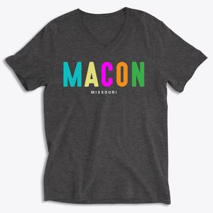 Macon Missouri Color Pop Soft Lightweight V-Neck