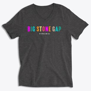 Big Stone Gap Virginia Color Pop Soft Lightweight V-Neck